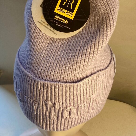 Lavender Beanie Pompom New York Logo Unisex NWT - Picture 9 of 11